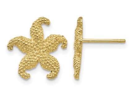 14k Starfish Post Earrings, 15 x 14mm