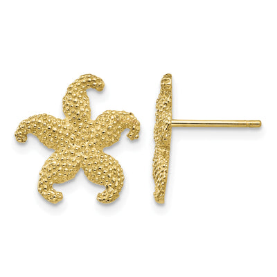 14K Starfish Post Earrings, 15 x 14mm