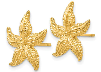 14K gold starfish earrings, alternate view