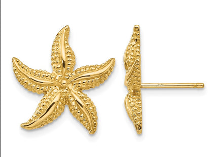14K gold starfish earrings