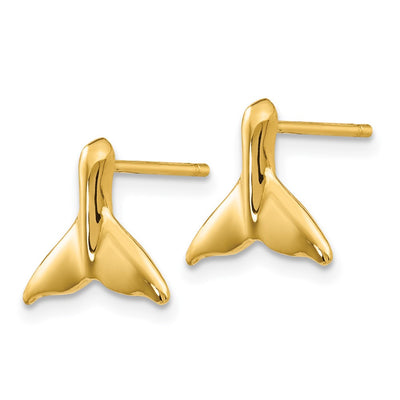 14K Whale Tail Post Earrings