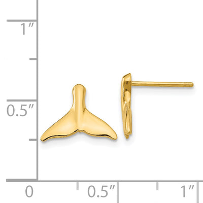 14K Whale Tail Post Earrings