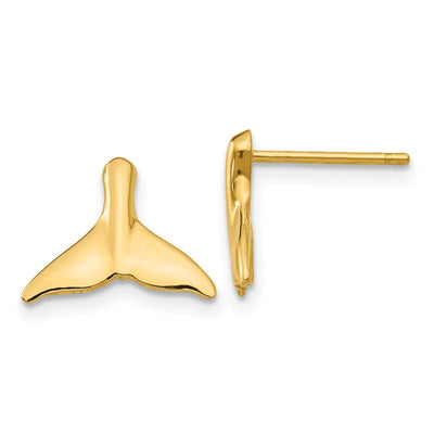 14K Whale Tail Post Earrings