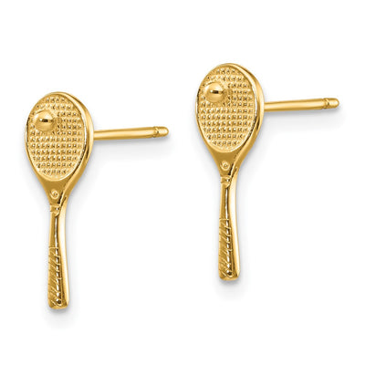 14K Mini Tennis Racquet w/Ball Post Earrings