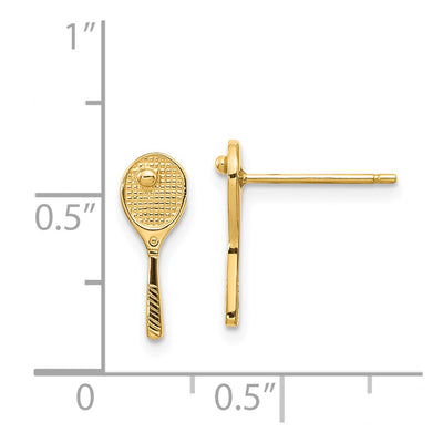 14K Mini Tennis Racquet w/Ball Post Earrings