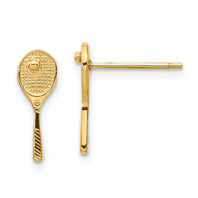 14K Mini Tennis Racquet w/Ball Post Earrings