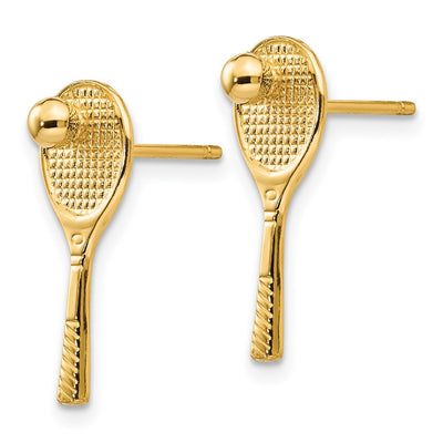 14K Tennis Racquet w/Ball Post Earrings