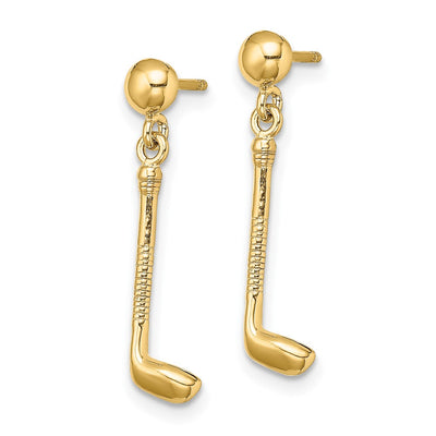 14K Golf Club Dangle Earrings