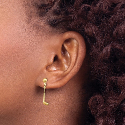 14K Golf Club Dangle Earrings