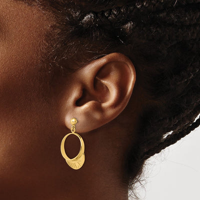 14K 3-D Golf Visor Dangle Post Earrings