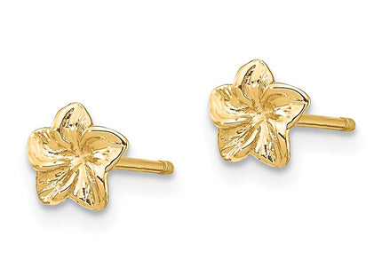 14K gold flower earrings, alternate view