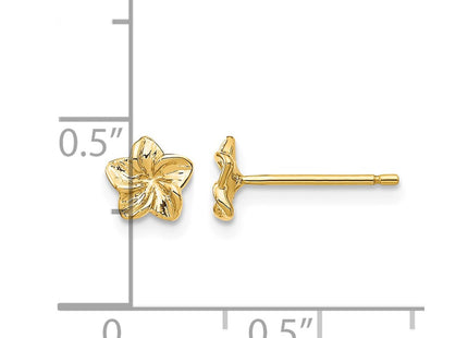 14K gold flower earrings, further view