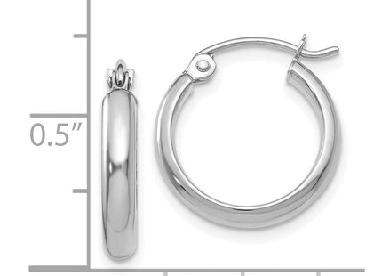 14k White Gold Polished Hoop Earring (Style TC648)