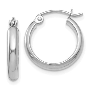14k White Gold Polished Hoop Earring (Style TC648)