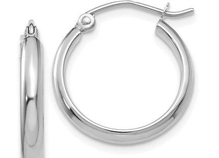14k White Gold Polished Hoop Earring (Style TC649)