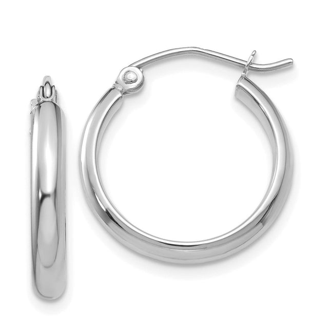 14k White Gold Polished Hoop Earring, 18 x 2.75mm