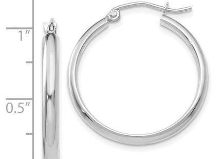 14k White Gold Polished Hoop Earring (Style TC650)