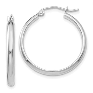 14k White Gold Polished Hoop Earring (Style TC650)
