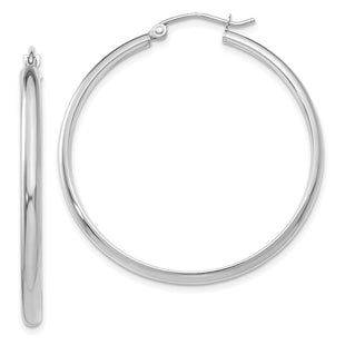 14k White Gold Polished Hoop Earring (Style TC652)