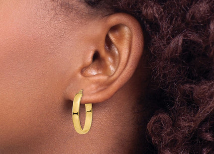 14k Lightweight Oval Hoop Earrings (Style TC657)