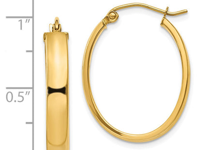 14k Lightweight Oval Hoop Earrings (Style TC657)