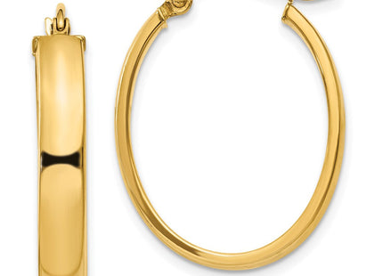 14k Lightweight Oval Hoop Earrings (Style TC657)