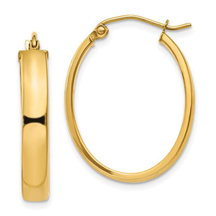 14k Lightweight Oval Hoop Earrings (Style TC657)