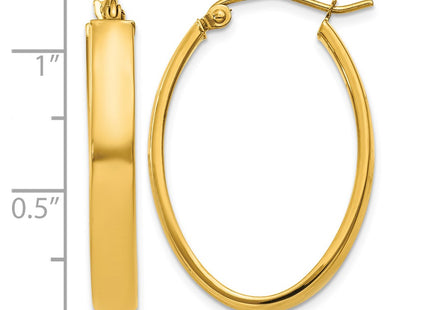 14K gold oval hoop earrings, further view