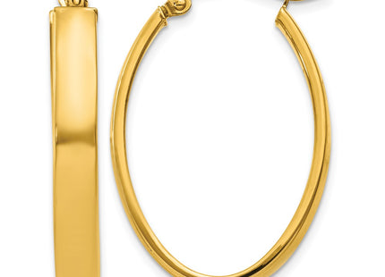 14K gold oval hoop earrings