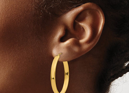 14K gold oval hoop earrings, another view