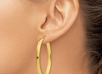14K gold oval hoop earrings, another view