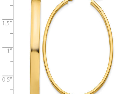 14K gold oval hoop earrings, further view
