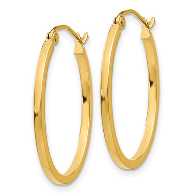 14K Twist Polished Hoop Earring, 12 x 2mm