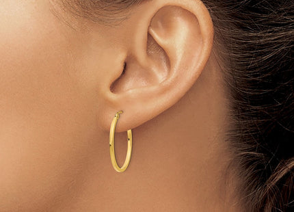 14K gold hoop earrings, another view