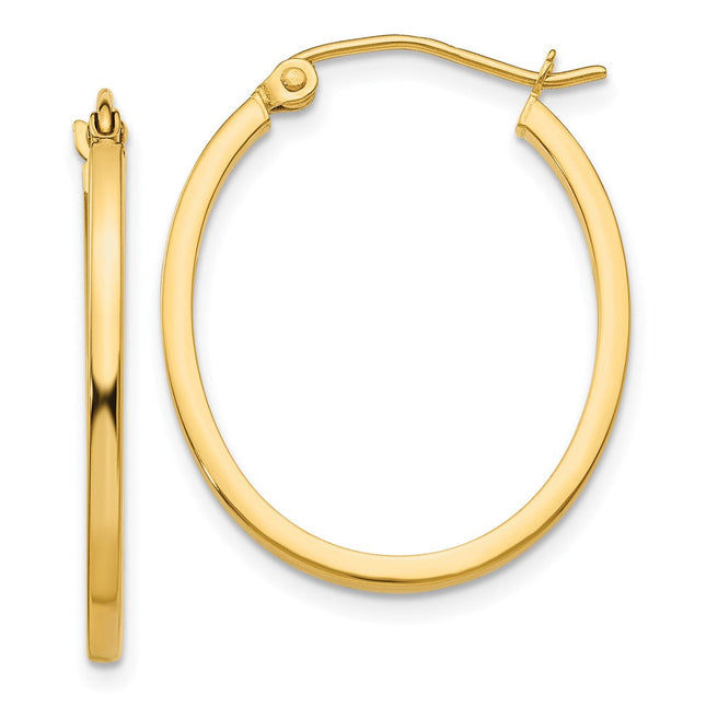 14k Twist Polished Hoop Earring, 12 x 2mm