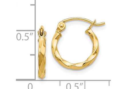 14k Twist Polished Hoop Earring (Style TC667)