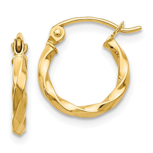 14k Twist Polished Hoop Earring (Style TC667)