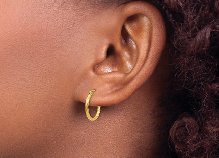 14k Twist Polished Hoop Earring, 12 x 2mm