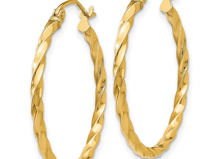 14K gold hoop earrings, alternate view