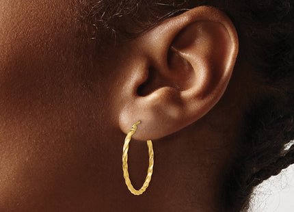 14K gold hoop earrings, another view