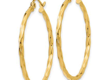 14K gold hoop earrings, alternate view