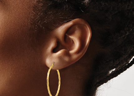 14K gold hoop earrings, another view