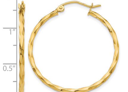 14K gold hoop earrings, further view