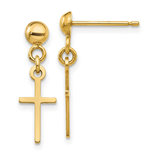 14k Yellow Gold Earrings Style TC741 - Classique Jewelry Inc.