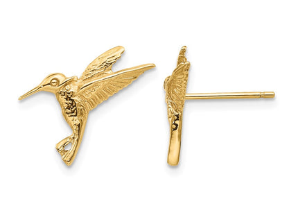 14K gold hummingbird earrings