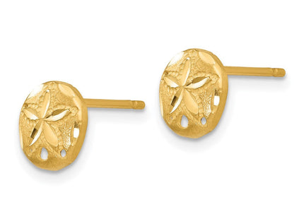 14K Diamond-cut Sand Dollar Earrings (Style TC767)