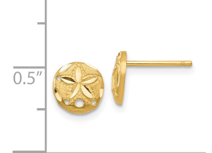 14K Diamond-cut Sand Dollar Earrings (Style TC767)