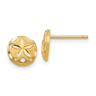 14K Diamond-cut Sand Dollar Earrings (Style TC767)