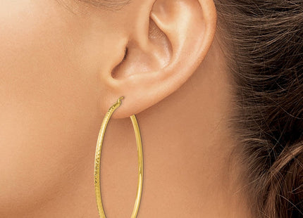 14k Diamond-cut Round Tube Hoop Earrings (Style TC768)
