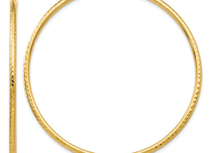 14k Diamond-cut Round Tube Hoop Earrings (Style TC768)